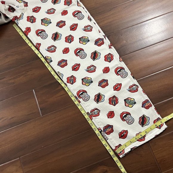 Wrangler Size 27 Read My Lips Rolling Stones Barrel 652‎ Denim Jeans RARE - Picture 5 of 10